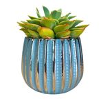 Admired By Nature 4" Ceramic Flower Planter, Ceramic Pot Planter, Indoor Ceramic Bowl, Houseplant Ceramic Pot, Decorative Planter for Indoor Plant Succulent Plant Home Décor, Lightweight, Blue