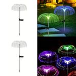 hardoll Solar Decorative Jellyfish Light 7 Color Changing Waterproof Outdoor Garden Pathway Lawn Driveway(Metal Stake,Pack of 2)