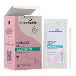 Checkable® Breast Milk Alcohol Screening Strips, User-Friendly, Quick and Easy, 2 Minute Breastfeeding Alcohol Screening Strips - 20 Count