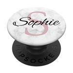 Sophie Pink Rose Glamour Monogram S Inital Girls PopSockets PopGrip: Swappable Grip for Phones & Tablets