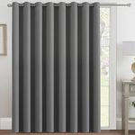 Extra Wide Blackout Curtain for Living Room Thermal Insulated Light Blocking Room Darkening Grommet Curtain Drapes for Patio Door/Bedroom/Home Theater, 100" Wide by 84" Long, 1 Panel, Dove Grey