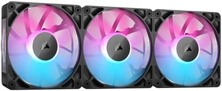 CORSAIR iCUE Link RX120 RGB 120mm PWM Fans with iCUE Link System Hub - Magnetic Dome Bearing - Triple Pack - Black