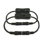 2pcs/Pack dc Inline Switch Manual Inline DC Power Switch Extension Cable Male to Female 5.5mm x 2.1mm for LED Strip 5050 3528 2835, Light and Other Low Voltage Applica tions