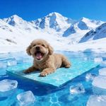 Pawtasy Dog Cooling Mat L (90x50cm), Large Self Cooling Pet Pad for Medium Large Dogs, Pressure Activated PVC Waterproof Gel Mat for Car Seat and Travel, Wear & Scratch-Resistant Cooling Pad