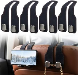 Car Seat Back Double Hook, 2026 New Car Headrest Hook, Multifunctional Headrest Hook for Convenient Storage, Auto Hooks Organizer for Handbag Purse Coat Bags，Black：4