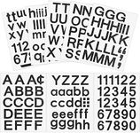 Outus 202 Pieces Self Adhesive Vinyl Letters Numbers Kit Letter Stickers Mailbox Numbers Sticker for Outside, Door, Signs, Window, Trucks, Home, Business, Address Number(2 Inch,Glitter Black)