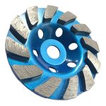 Meacase 4" Diamond Cup Grinding Wheel for Concrete Masonry Granite Marble Stone for Angle Grinder with 5/8" Arbor (Turbo Row)