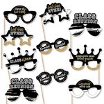 Big Dot of Happiness Reunited Glasses - Paper Card Stock School Class Reunion Party Photo Booth Props Kit - 10 Count