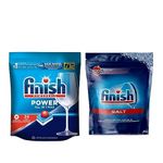 Finish Dishwasher All in 1 Max Powerball 24 Tablets & Finish Dishwasher Salt - 2 kg | World's #1 Recommended Dishwashing Brand