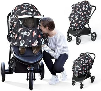 Orzbow Universal Sun Shade for Stroller, Detachable UPF 50+ Stroller Cover for Sun with See Through Mesh Window, Breathable Sunshade Cover - Stroller Canopy Extender, Baby UV Sun Protection, Cute Cat