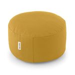 Basaho WHEEL Zafu Meditation Cushion | Organic Cotton (OCS Certified) | Buckwheat Hulls | Removable Washable Cover (Mustard)