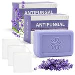 3 PCS Tea Tree Antifungal Soap Bar, Natural Tea Tree Oil Soap for Face Body Hand - Fights Acne, Relieves Fungal Skin, Controls Oil, Clears Pores, Prevents Breakouts, Soothes Fresh Skin (3, Purple)