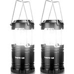 Lepro Camping Lights, Collapsible Camping Lantern Battery Powered, Portable Camping Light for Tents, AA Battery Operated, Battery Lanterns for Power Cuts, Emergency Lighting, Fishing, Pack of 2