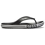 crocs Unisex Adult Bayaband Flip Black/White Slipper-9 Men/ 10 UK Women (M10W12) (205393-066)