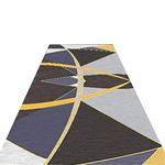 XQKXHZ Runner Rug, 3D Geometric Pattern Corridor Kitchen Stairs Hotel Long Carpet Anti-Skid Area Carpet Floor Mat, Wearable Soundproof, Free Cuting,Yellow,120x300cm