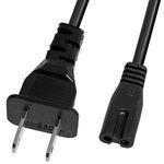 Fosmon Power Cord (5-Feet/1.5 Meters), 2 Prong, ETL-Listed, Figure 8 Replacement Power Cable for PS3, PS4, PS5, TV, Laptop, Xbox, Printer