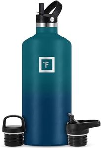 IRON °FLASK Sportwasserflasche - 1890 ml, 3 Deckel (Strohdeckel), vakuumisolierter Edelstahl, heiß kalt, doppelwandig, Thermobecher, Standard-Metallflasche