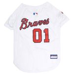 Pets First MLB Atlanta Braves Dog Jersey, Small. - Pro Team Color Baseball Outfit