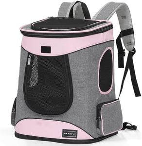 Petsfit Dog Backpack Carrier with Upgrade Waist Cushion Design to Better Fit The Waist, Suitable for Small and Medium Dogs Cats, and Rabbits up to 18 Pounds