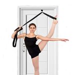 tchrules Leg Stretcher, Door Flexibility & Stretching Leg Strap - Great for Ballet Cheer Dance Gymnastics or Any Sport Leg Stretcher Door Flexibility Trainer Premium Stretching Equipment (Black)