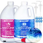 Epoxy Resin Kit, 2 Gallon Epoxy Resin Crystal Clear Not Yellowing No Bubble Self Leveling for DIY Molds Wood Jewelry Table Tops Bar Top Casting Coating Crafts Supplies Easy Mix 1:1 Ratio