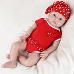 IVITA 18 Inch Realistic Silicone Baby Dolls Girl, Platinum Silicone Newborn Babies with Soft Flexible Body, Lifelike Weighted Doll for Kids Age 3+ and Collectors Gift