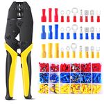 Crimping Tool Ratcheting Wire Crimping Pliers Kit for AWG 10-22 (0.5-6.0mm²) with 260 PCS 30 Types of Insulated Crimp Terminals