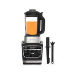 Ninja Foodi Blender & Soup Maker, 10 Auto-iQ Programs, 1.7L Glass Jug, Hot & Cold Blender, Built-In Heating Element, Tamper, Cleaning Program & Brush, 1000W, Black HB150UK