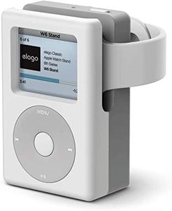 elago W6 Stand Compatible with Apple Watch 8/SE2 (2022)/7/6/SE/5/4/3/2/1 (45mm, 44mm, 42mm, 41mm, 40mm, 38mm), Vintage Media Player Design, Nightstand Mode (White)