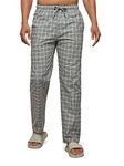 XYXX Men's Super Combed Cotton Checkered Checkmate Pyjamas [Pack of 1] Elasticated Waist, Drawstring | Loungewear for Men in Grey Checks