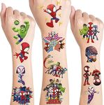 Jarisas 8 Sheets Spider Temporary Tattoos for Kids Birthday Party Supplies Favors Decorations Cute Fake Tattoos Stickers