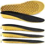 Ailaka Elastic Shock Absorbing Height Increasing Sports Shoe Insoles / Inserts, Soft Breathable Honeycomb Orthotic Replacement Insoles for Men and Women (Yellow, Heel height: 3cm, 8-12 M US Women/7-10 M US Men)