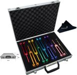 8 PCS Solfeggio Tuning Fork Set, Weighted 7 Chakra 1 Soul Purpose Music Therapy Instruments for Sound Healing Meditation with Hammer Case (126 Hz 136 Hz 141 Hz 172 Hz 194 Hz 210 Hz 221 Hz 272 Hz)