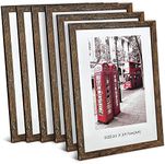 A4 Certificate Frame Set, Set of 6 Wood Picture Frame with High Definition Plexiglass, Rustic A4 Photo Frame Suitable for Wall-Mounted Composite Wood Picture Frames (brown)