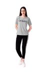 DTR FASHION® Lycra Blended Queen Letter Printed Tracksuit Co-ord Sets for Women_Grey_TS_Queen_Grey_L