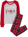 The Children's Place,Family Matching Christmas Holiday Pajamas Sets, Snug Fit 100% Cotton, - PJ Set,SANTA XMASS CREW,4