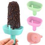 WMKGG Silicone Popsicle Holders for Kids, 4 Pack Reusable Drip-Free Ice Pop Stick Holder with 2 Slots, Fit Standard and Wide Sized Sticks Drip Free Popsicle Holder