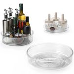 3 Pack Lazy Susan Organizer, 9 Inch & 10 Inch & 12 Inch Plastic Clear Lazy Susan Turntable for Cabinet, Kitchen, Refrigerator, Bathroom, Desktop