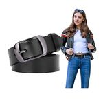 SUOSDEY Fashion Leather Belts for Women Ladies Belts for Jeans Dresses Pants with Classic Pin Buckle black