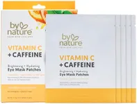 By Nature Vitamin C + Caffeine Brightening + Hydrating Under Eye Mask Patches - Energizing + Replenishing Eye Patches for Dark Circles - Skincare from New Zealand - Under Eye Patches - 5 Pairs