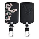 kwmobile Key Cover Compatible with Renault 4 Button Car Key (only Keyless Go) - Faux Leather Car Key Fob Protector - Pink/White/Black