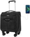 TIAWOLT 16 Inch Underseat Carry on Luggage with Wheels Soft Side Lightweight Business Travel Small Carry On Suitcases Bag with TSA Lock for Airlines,Men and Women, Pilots and Crew,Black