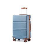 Kono Fashion Hand Luggage Lightweight ABS Hard Shell Trolley Travel Suitcase with TSA Combination Lock and 4 Wheels Cabin Carry-on Suitcases (20", Grayish Blue)