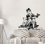 The King of Comedy Hillarious Charlie Chaplin with Dog Decorative Wall Sticker (PVC Vinyl)