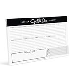 Bliss Collections Weekly Planner 6 x 9 with 50 Undated Tear-Off Sheets, Get Stuff Done Organizer Notepad to Track Productivity, Tasks, Health Habits, Notes and More