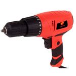 Leofast Professional Electric Screw Driver Drill Machine 730W, Copper Armature, Chuck 10mm, 750RPM, Reverse Forward Torque Setting (Red)