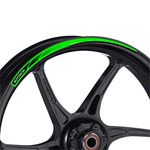 Piston Graphics Rim Stickers Kit for Motorcycles Green Bike Rim Decals