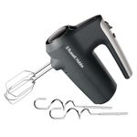 Russell Hobbs Hand Mixer (Electric whisk for baking, 5 Speeds + Turbo Mode, Dishwasher safe chrome beaters & dough hooks, Bowl & heel rest feature, 350W peak power) Desire Matte Charcoal 27151