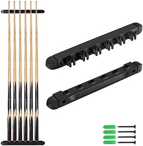 MoyanSuper Pool Cue Rack Wall Mounted Rack Billiard/Pool Cue Wall Rack Cue Rest Cue Stick Holder (Black / 6 Cues)