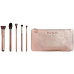 Sigma Beauty Iconic Rose Gold Brush Set, Set of 5 Makeup Brushes and Makeup Bag